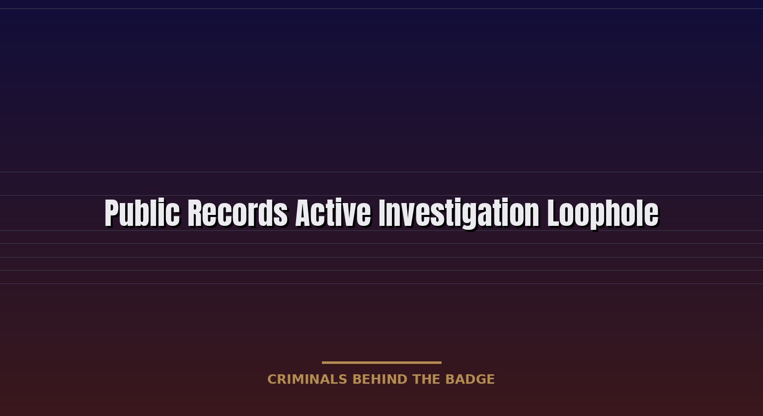Public Records Loophole: Active Investigation Explained