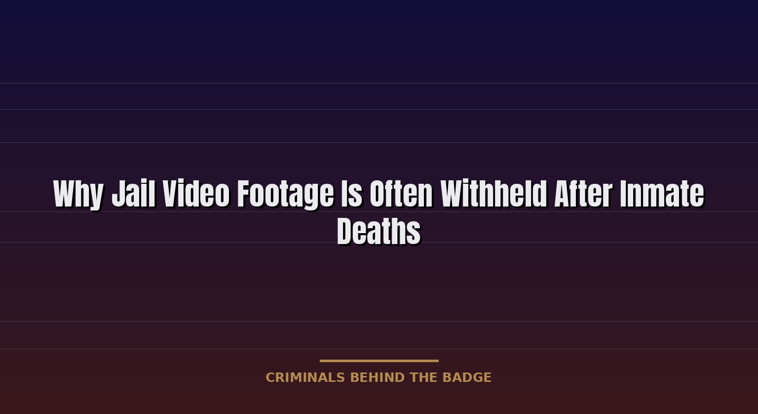 Why Jail Video Footage Is Often Withheld After Inmate Deaths